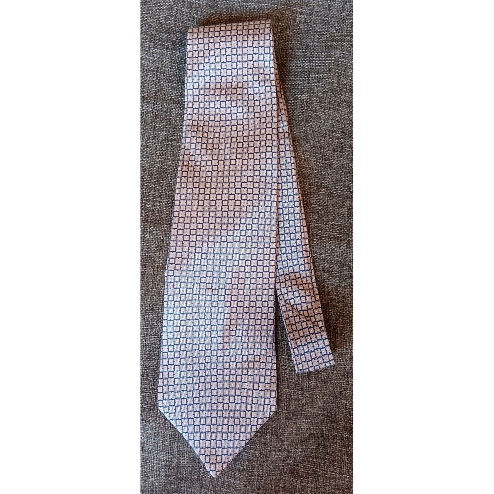 Tie 70s 80s 90s Y2K New Vintage Stock Mens Izod Beige Blue 4 Wide 57 Long